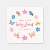 Serviette En Papier Cute Butterflies Baby Shower (Devant)