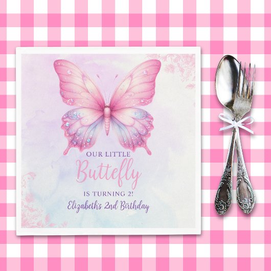Serviette En Papier Cute Butterfly Birthday Girl Party