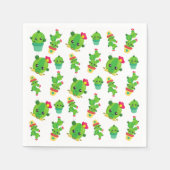 Serviette En Papier Cute Cactus, Green Cactus, Motif Cactus (Devant)