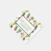 Serviette En Papier Cute Cactus Nature Succulents Motif Anniversaire (Coin)
