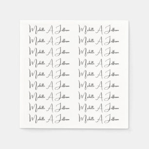 Serviette En Papier Cute Calligraphy Créative tendance Nom personnalis