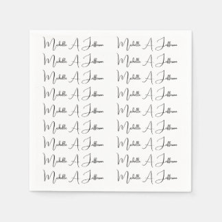 Serviette En Papier Cute Calligraphy Créative tendance Nom personnalis