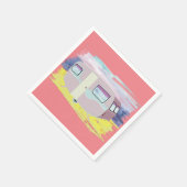 Serviette En Papier Cute Camper sur la plage (Coin)