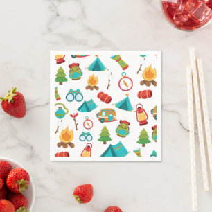 Serviette En Papier Cute Camping motif serviettes