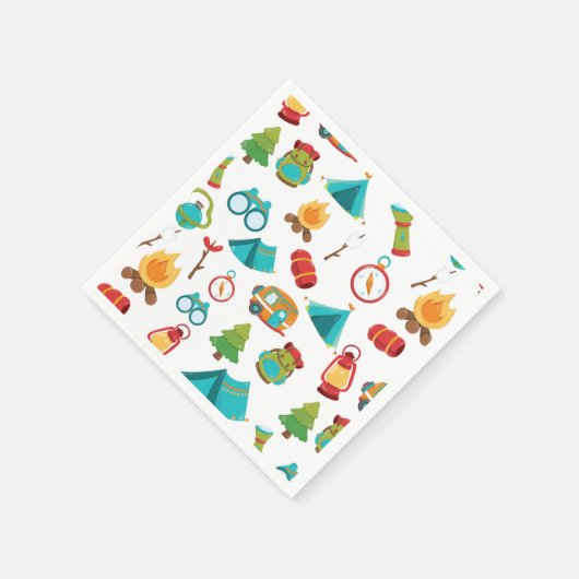 Serviette En Papier Cute Camping motif serviettes (Coin)
