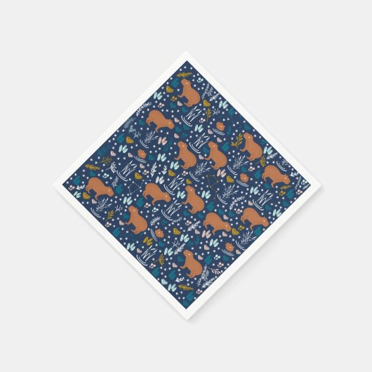 Serviette En Papier Cute Capybara Papier serviettes (Coin)