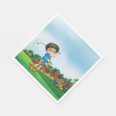 Serviette En Papier Cute Cartoon Boy Golf Fun Golf Amusant Golf Lover  (Coin)