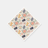 Serviette En Papier Cute Cartoon Jungle Cats and Flowers (Coin)