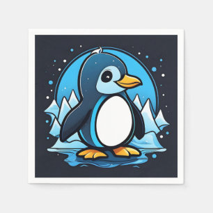 Serviette En Papier Cute Cartoon Penguin Cold