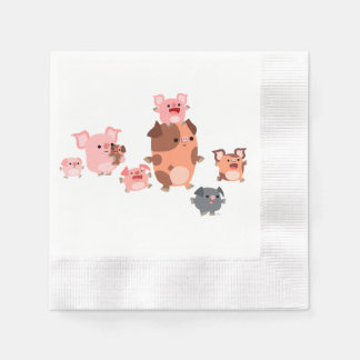 Serviette En Papier Cute Cartoon Pig Papier de famille serviettes