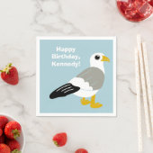 Serviette En Papier Cute Cartoon Seagull, bleu clair Personnalisé (En situation)