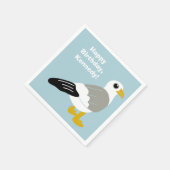 Serviette En Papier Cute Cartoon Seagull, bleu clair Personnalisé (Coin)