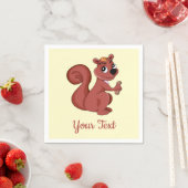 Serviette En Papier Cute cartoon squirrel with a peanut napkins (En situation)