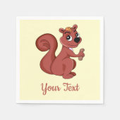 Serviette En Papier Cute cartoon squirrel with a peanut napkins (Devant)