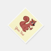 Serviette En Papier Cute cartoon squirrel with a peanut napkins (Coin)