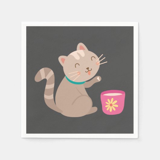 Serviette En Papier Cute cat (Devant)