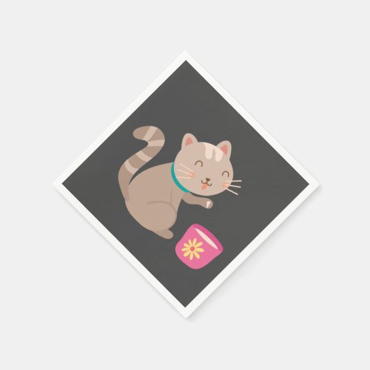 Serviette En Papier Cute cat (Coin)