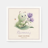 Serviette En Papier Cute Caterpillar Personalized Name Baby Shower (Devant)