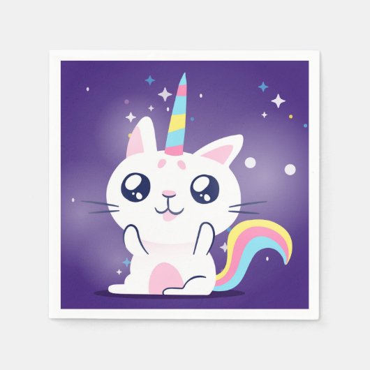 Serviette En Papier Cute Caticorn (Devant)