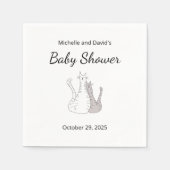 Serviette En Papier Cute Cats Twins Baby shower Genre Neutre (Devant)
