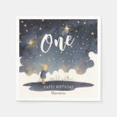 Serviette En Papier Cute Celestial Anniversaire Étoiles Aquarelle Garç (Devant)