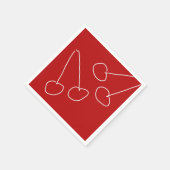 Serviette En Papier Cute cerise simple minimaliste (Coin)