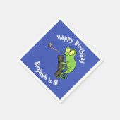 Serviette En Papier Cute chameleon attraper un dessin animé (Coin)