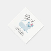 Serviette En Papier Cute Chat Anniversaire de enfant Party Blue (Coin)