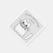 Serviette En Papier Cute chat avec poisson Prix (Coin)