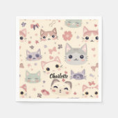 Serviette En Papier Cute Chat simple chaton Motif (Devant)