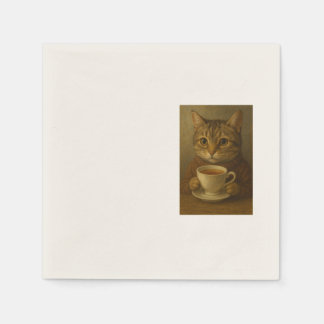 Serviette En Papier Cute chaton boit du thé avec vous.