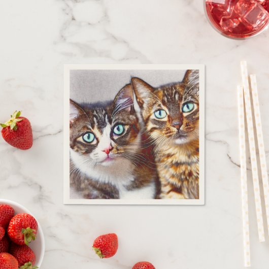 Serviette En Papier Cute chatons Visages (En situation)