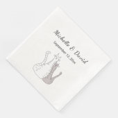 Serviette En Papier Cute chats Dessin Mariage simple (Coin)