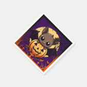 Serviette En Papier Cute chauve-souris Halloween Napkin (Coin)