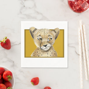 Serviette En Papier Cute Cheetah Napkins - Safari Animal Party