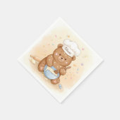 Serviette En Papier Cute Chef Ours Teddy (Coin)