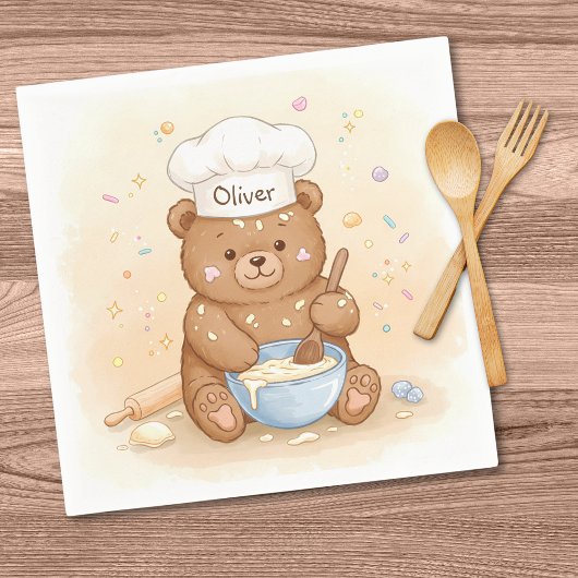 Serviette En Papier Cute Chef Ours Teddy