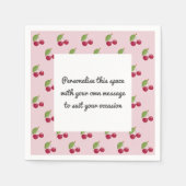 Serviette En Papier Cute Cherry Pattern Custom Message  (Devant)