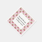 Serviette En Papier Cute Cherry Pattern Custom Message  (Coin)