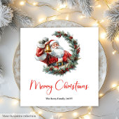 Serviette En Papier Cute Chic Santa Claus Kids Festive Merry Christmas