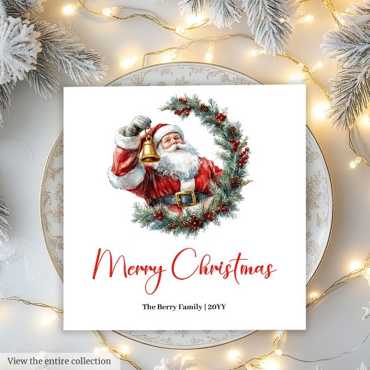 Serviette En Papier Cute Chic Santa Claus Kids Festive Merry Christmas