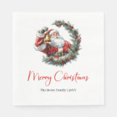 Serviette En Papier Cute Chic Santa Claus Kids Festive Merry Christmas (Devant)