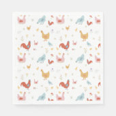 Serviette En Papier Cute Chickens Hens and Baby Chicks (Devant)