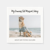 Serviette En Papier Cute Chien Photo Moderne Simple Mariage (Devant)