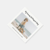 Serviette En Papier Cute Chien Photo Moderne Simple Mariage (Coin)