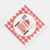 Serviette En Papier Cute chill and grill party barbecue (Coin)