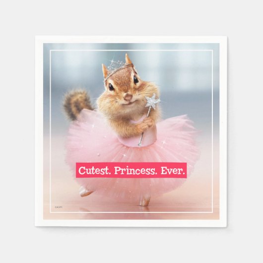 Serviette En Papier Cute Chipmunk Ballerina en tutu au Dance Studio (Devant)