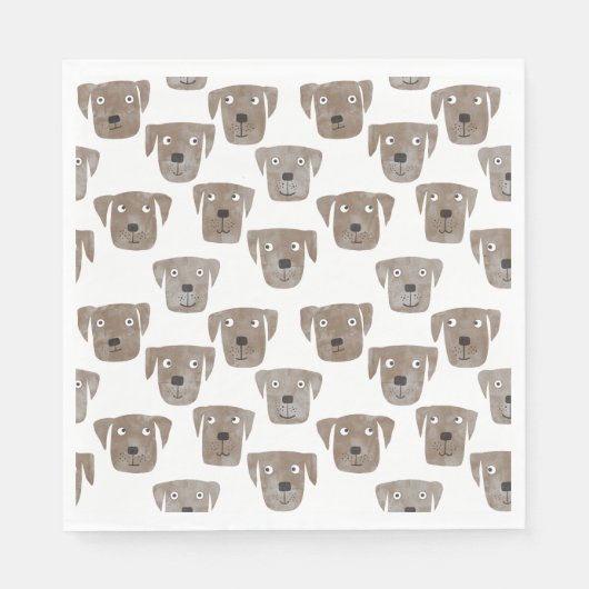 Serviette En Papier Cute Chocolat Labrador Retriever Chien Motif (Devant)