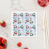 Serviette En Papier Cute Christmas Penguin (En situation)