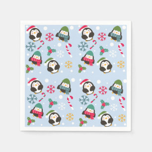Serviette En Papier Cute Christmas Penguin